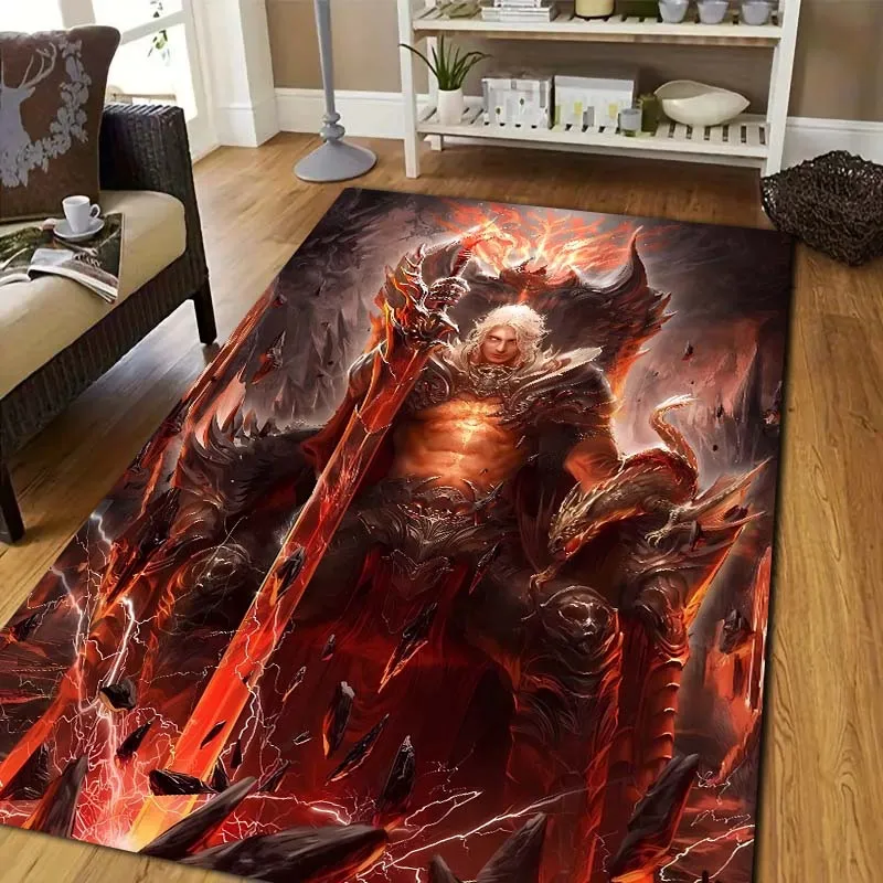 Legend of the Cryptids Dark Myth Art Print Flannel Area Rug Non‑Slip Floor Mat For Couch Bedroom Living Room Indoor Home Gift