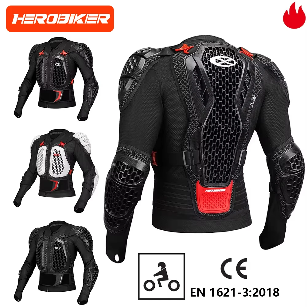 New Motocross Armor Jacket Off-Road Motorcycle Protection Gear Anti Crash Chest Back Padding Motorbike Jacket Pants CE Certified