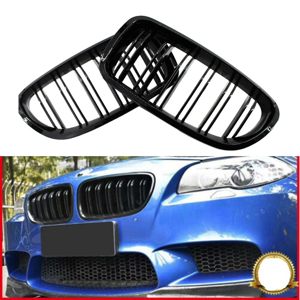 

Front Kidney Grille Hood Grills -Double Line for BMW F10 F18 5-Series 528i 530i 535i 550i( Gloss Black)