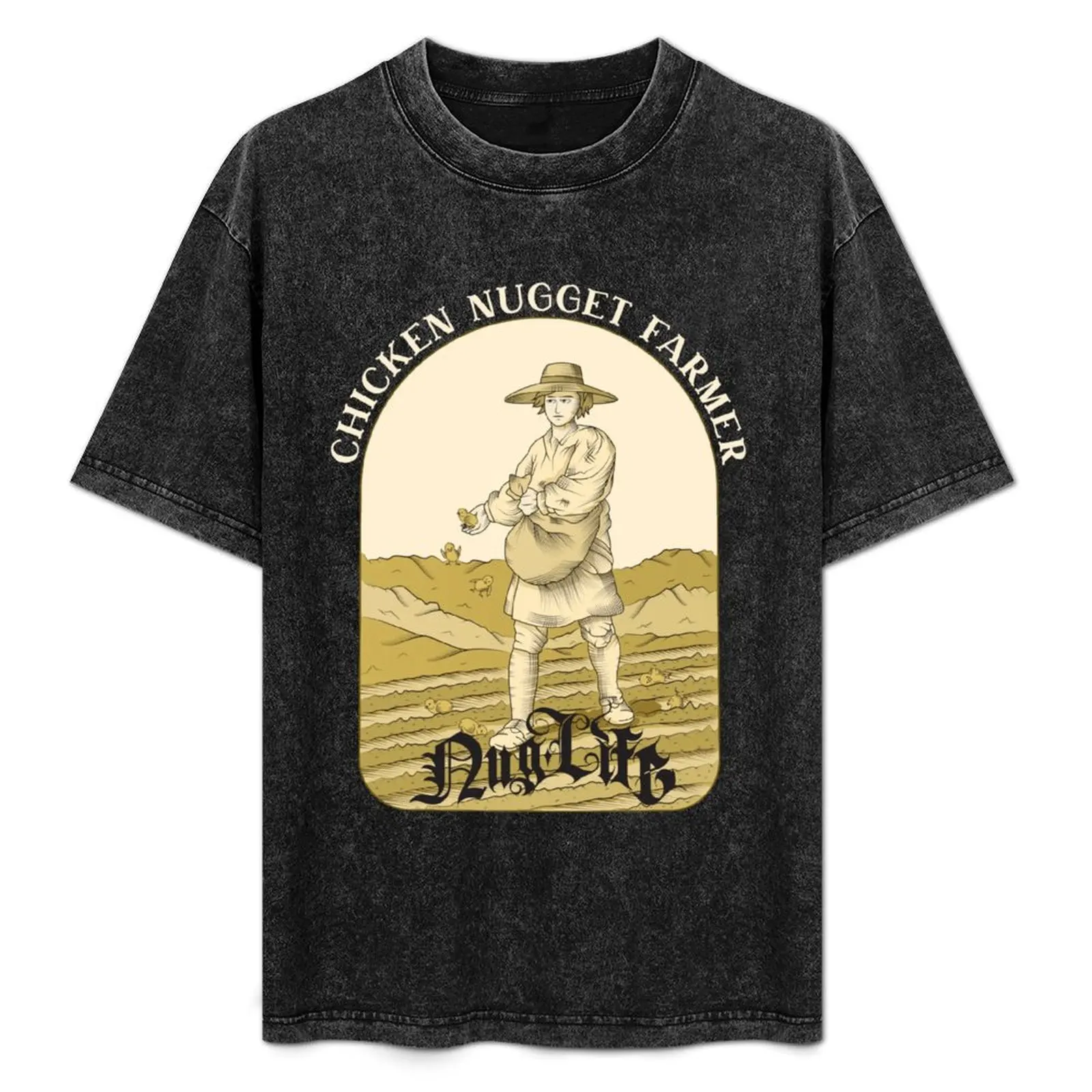Camiseta divertida Chicken Nugget Farmer Nug Life, camiseta básica informal de manga corta