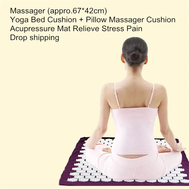 67*42cm Yoga Mat Massager Massage Cushion Acupressure Mat Relieve Stress Pain Acupuncture Spike Yoga Mat Pin Pad/Yoga Mat