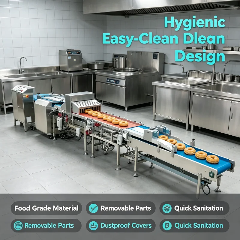 High Yield Donut Production Line Automatic Round Donut Former Yeast Fryer Commercial for Food Factory