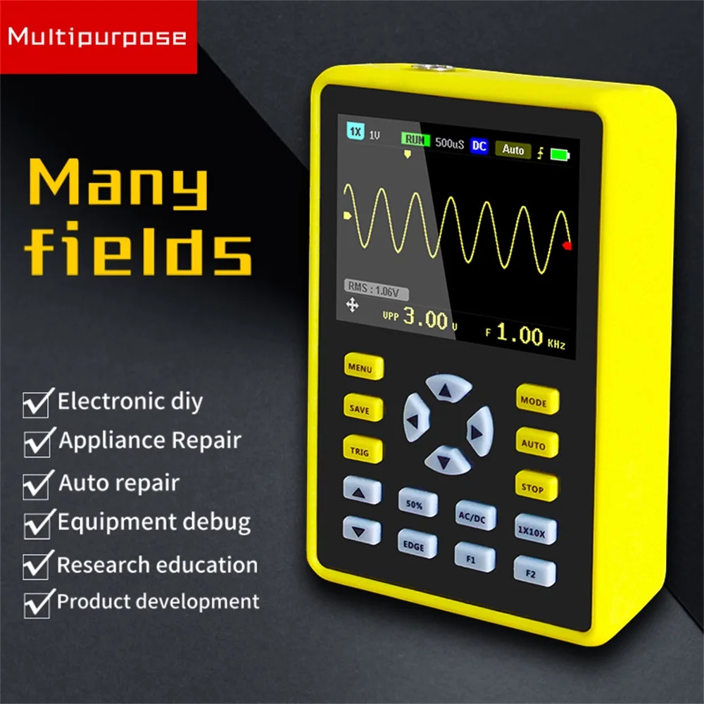 

FNIRSI 5012H Portable Digital Oscilloscope Meter 500MS/s Sampling Rate 100MHz Analog Bandwidth Support Waveform Storage