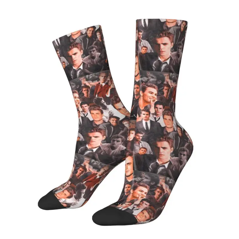 Custom Stefan Salvatore The Vampire Diaries TV Show Socks Men Women Warm 3D Printed Damon Salvatore Basketball Sports Socks