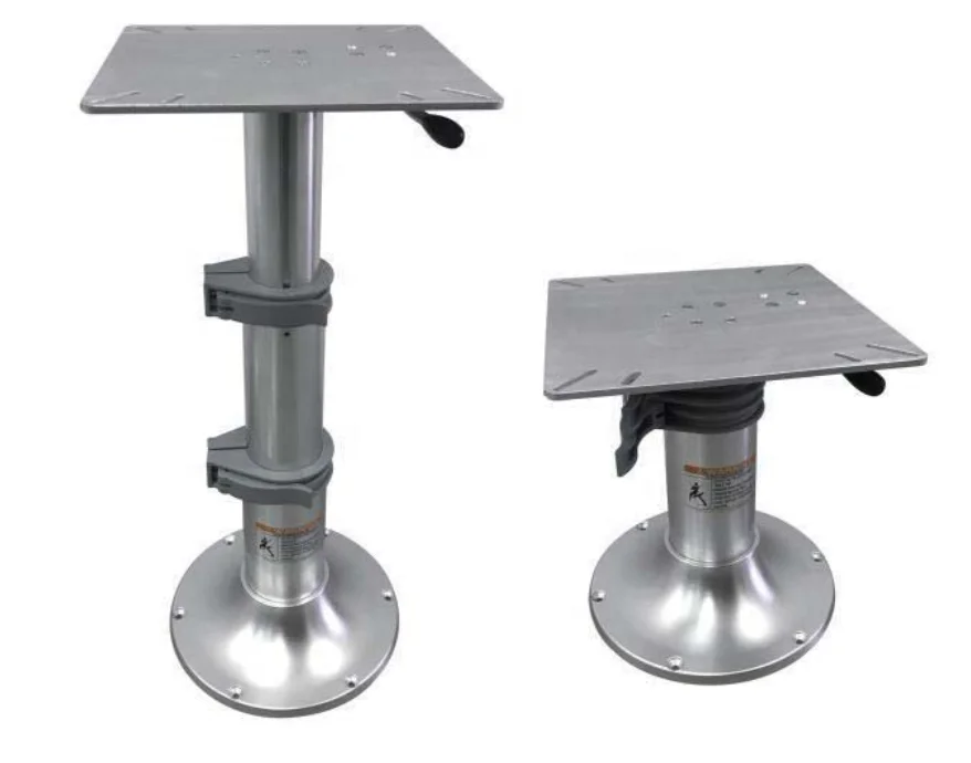 3-Stage Gas Lift Adjustable Aluminum Boat Table – Marine Pedestal Table for Yacht & RV