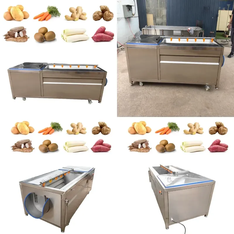 Commercial Automatic Electric Potato Washer for Fruit and Vegetable Cleaning