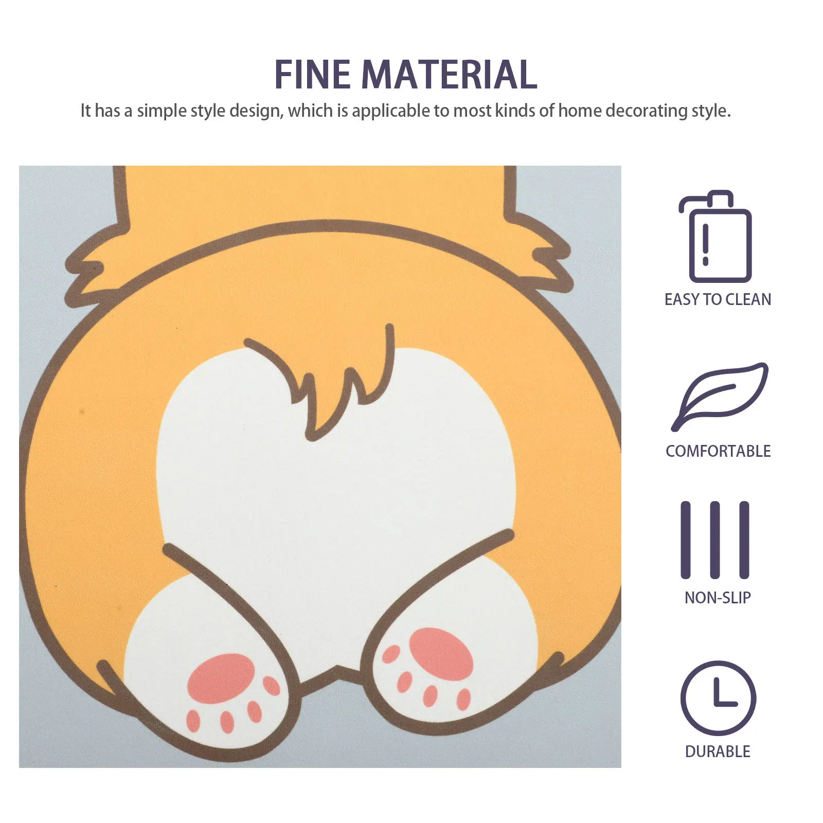 

Absorbent Bathroom Floor Mat 40x60cm Anti-Skid Soft Washable Rug for Home Toilet Entry Simple Design Decorative Ground Pad