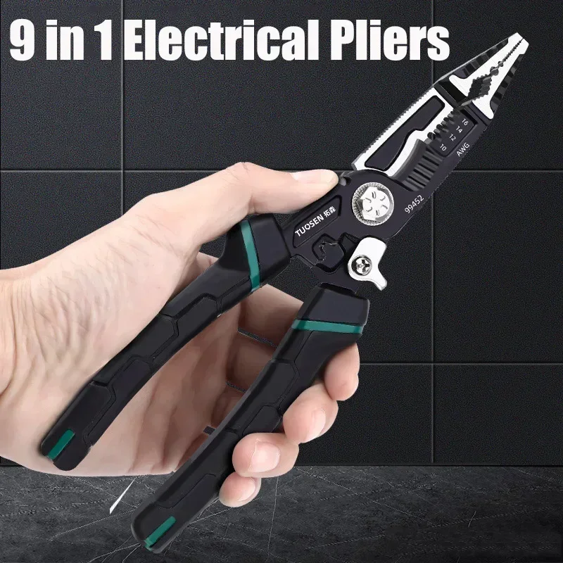 

Cable Electrical Multi-function Cutter Sharp-nosed Pliers Crimpingtool Stripping In 9 Peeling Wire Nippers Strippers Pliers 1