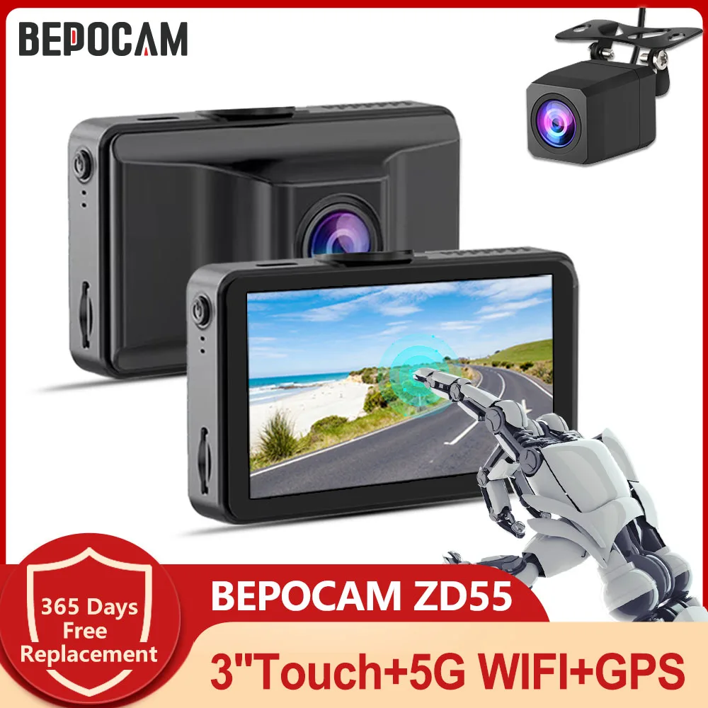 BEPOCAM ZD55 Dash Cam 4K Front and Rear Car Camera Built-in 5GHz WiFi GPS 3