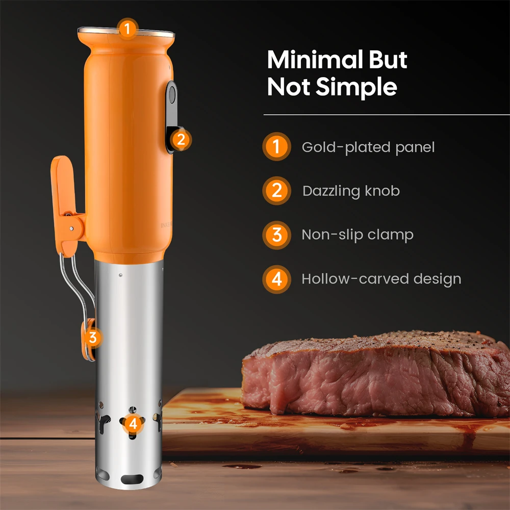 INKBIRD Orange Sous Vide Oven ISV-101W Touch Immersion Circulator Accurate Cooking Vacuum Cooker Heating Free APP For Cooking