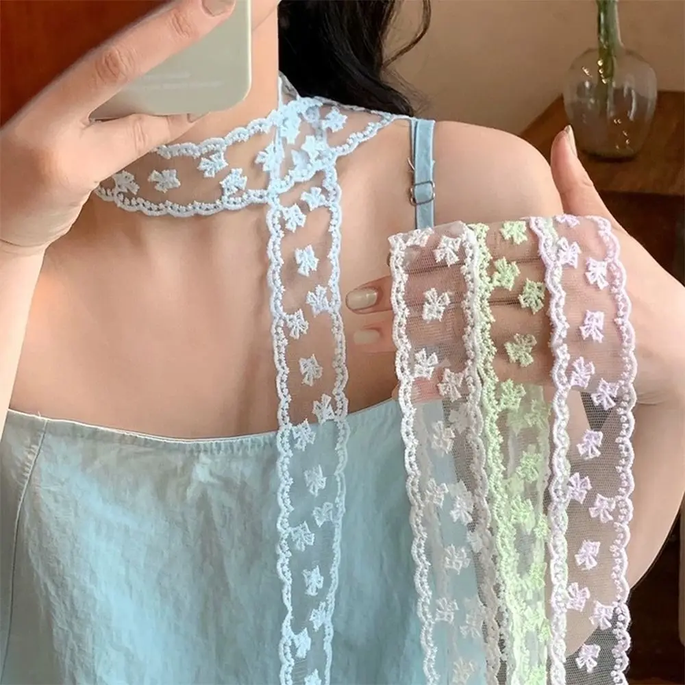 1 шт. новый длинный платок на голову с кружевной вышивкой, шарф для волос, белый 160 см, повязка для волос с бантом, платок, летний головной убор