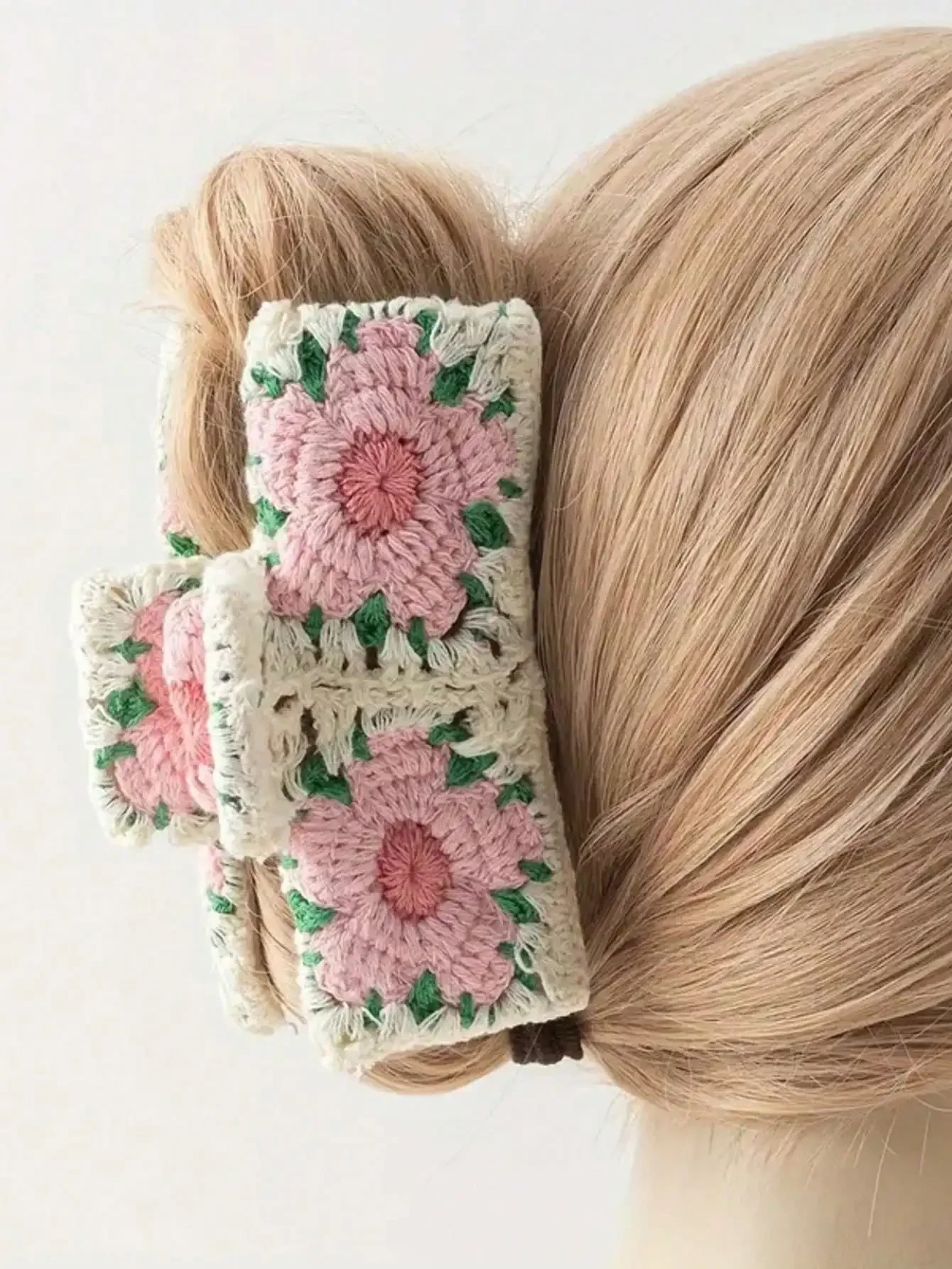 

Французская вязаная крючком заколка для волос с цветочным узором, в стиле бохо, для женщин