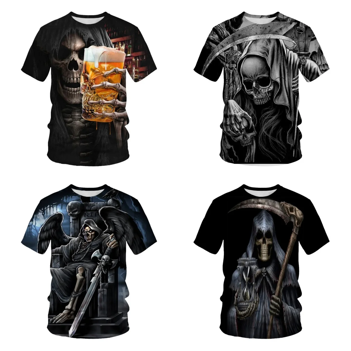 

Летняя мужская спортивная быстросохнущая дышащая футболка с черепом ужасов 3D уличные топы для отдыха футболка мужские женские рубашки детская футболка