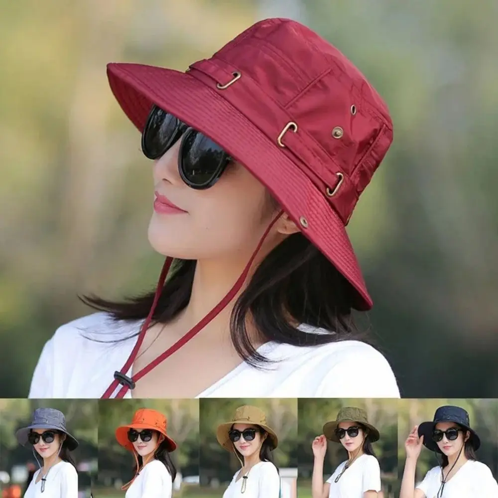 Wide Brim Large Brim Fisherman Hat UV Protection Double-sided Summer Panama Hat Sunscreen Waterproof Sunscreen Bucket Cap Summer