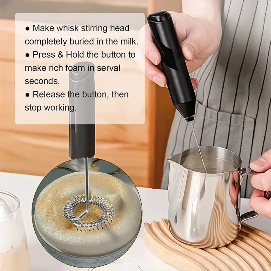 1 Set of Electric Milk Mixer, Coffee Milk Mixer, Egg Beater, AA Type Portable Cream Mixer, Beverage Foam Maker