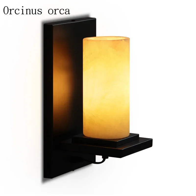 American industrial wind country marble wall lamp living room corridor bedside lamp European style creative LED wall lamp