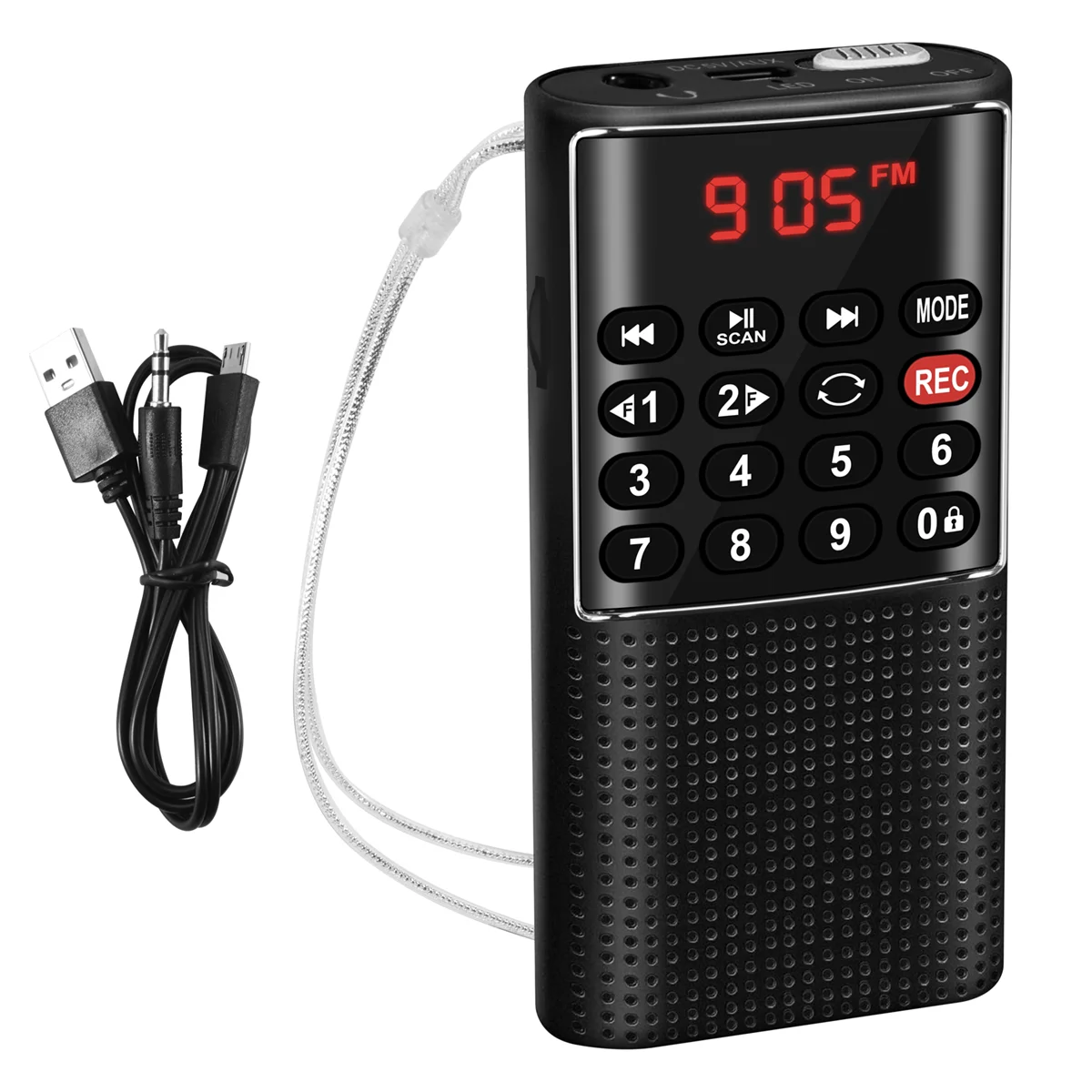 Pocket FM Walkman Radio Portable Battery Radio with Recorder, Lock Key, SD , Rechargeable Sound Recorder