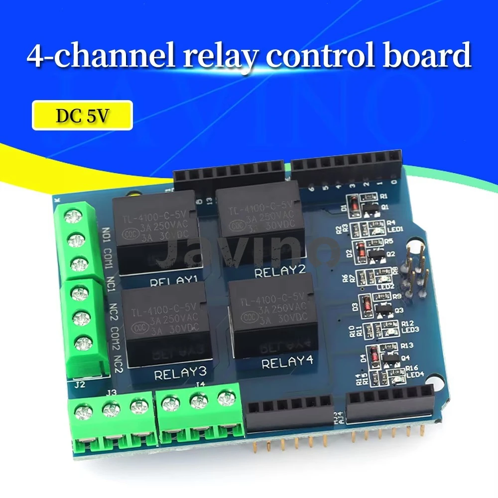 

5 В 4-канальный релейный экранный модуль для Arduino UNO R3 ARM PIC AVR DSP Электронная 4-сторонняя четырехканальная плата расширения управления реле