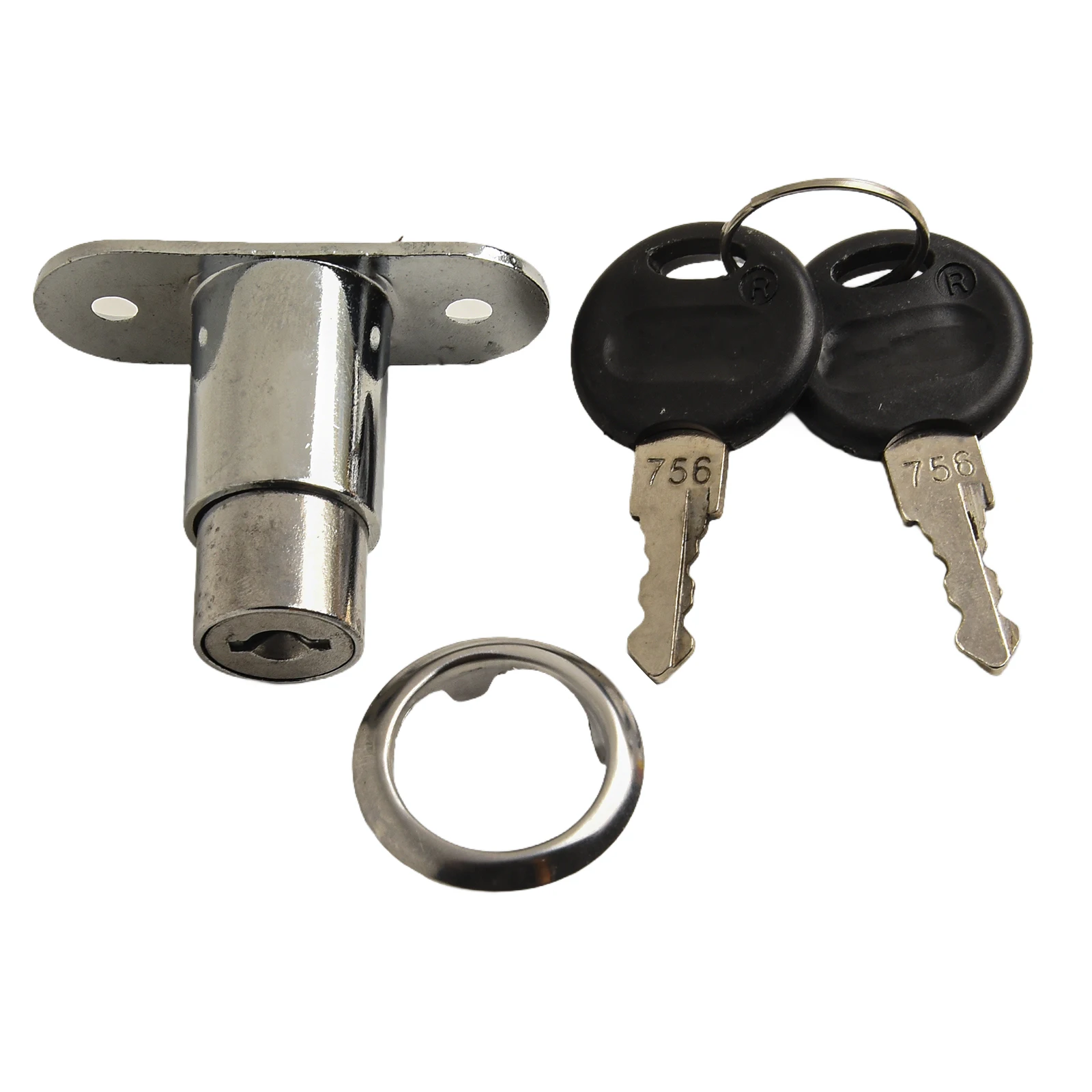 Push Plunger Lock Set of 2 for Cabinets Keyed Different with Cylinder Zinc Alloy Chrome Finish for Reliable and Secure Locking