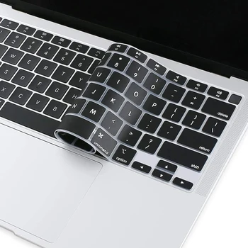 Housse de clavier pour MacBook Air 13 pouces, 2022 2021 2020, version A2337 M1 A2179, avec identification tactile, peau de protection étanche en Silicone