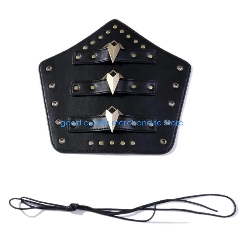 Y5JD średniowieczna opaska na nadgarstek mężczyźni Cosplay czarna rękawica Bracer rękawica dla mężczyzn Cosplay opaska z PU na i