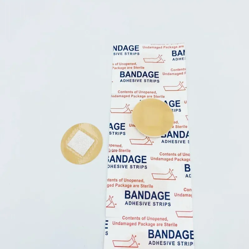 100pcs/set First Aid Round Skin Patch Waterproof Wound Plasters Adhesive Bandage Circle Band Aid Sterile Hemostasis Patch