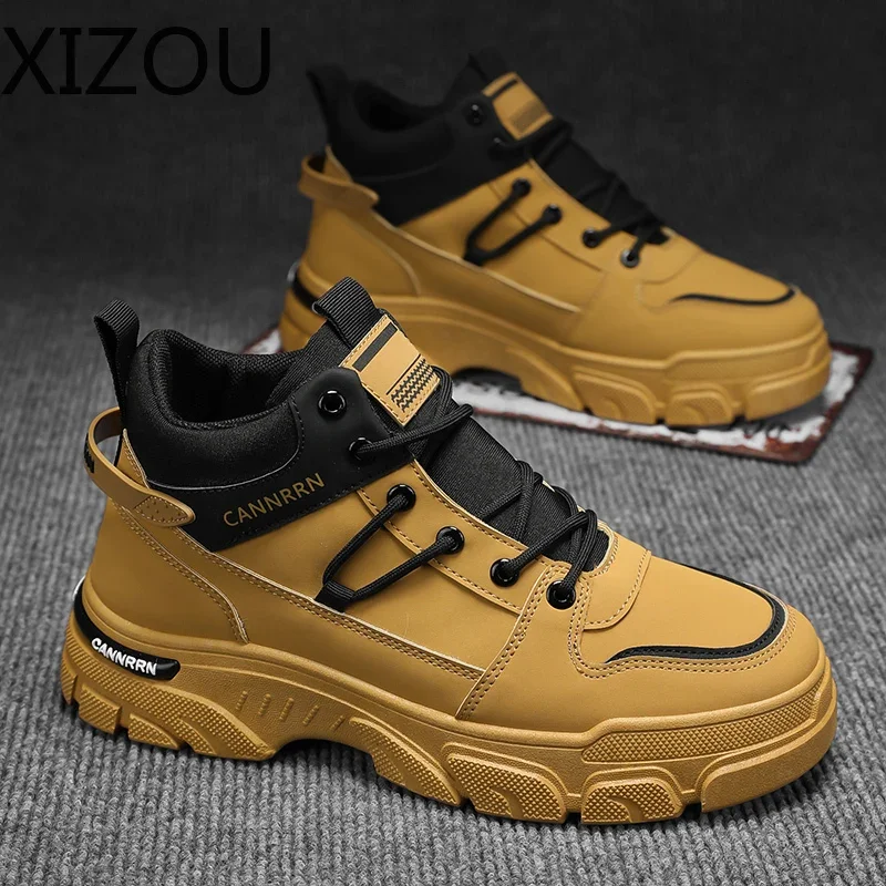 Motorcyclist Boots  Men's Boot Beautiful Fashionable Trendy All-match XIZOU Hard-wearing Anti-wear British Style Winter Shoes