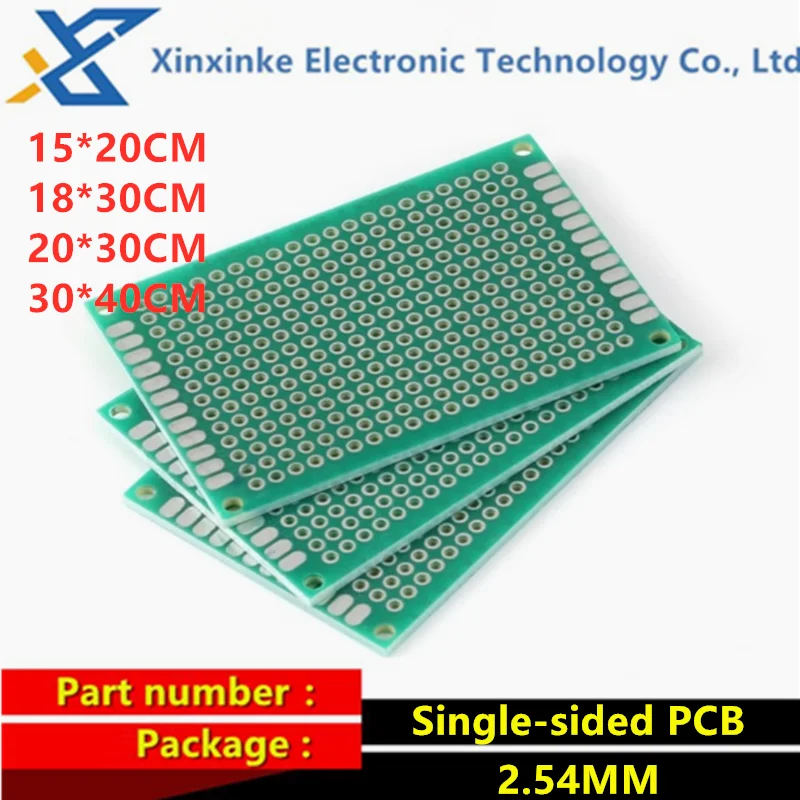 

2.54MM 15*20CM 18x30 20*30 30X40CM Single-sided PCB Circuit Board Tin-coated Green Oil Fiberglass Universal Perforated Board
