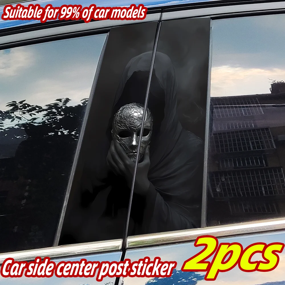 

Horror Masked Man Car Stickers Auto B Pillar Waterproof Decor Cover Scratches Sunscreen Car Doors Pillar Vinyl Decal Accessories