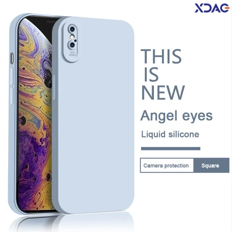 

Angel Eyes Bumper Cover for iPhone X Xs Max XR XsMax 5G Fashion Solid Soft Liquid Silicone Lens Protection Phone Accessorie Case