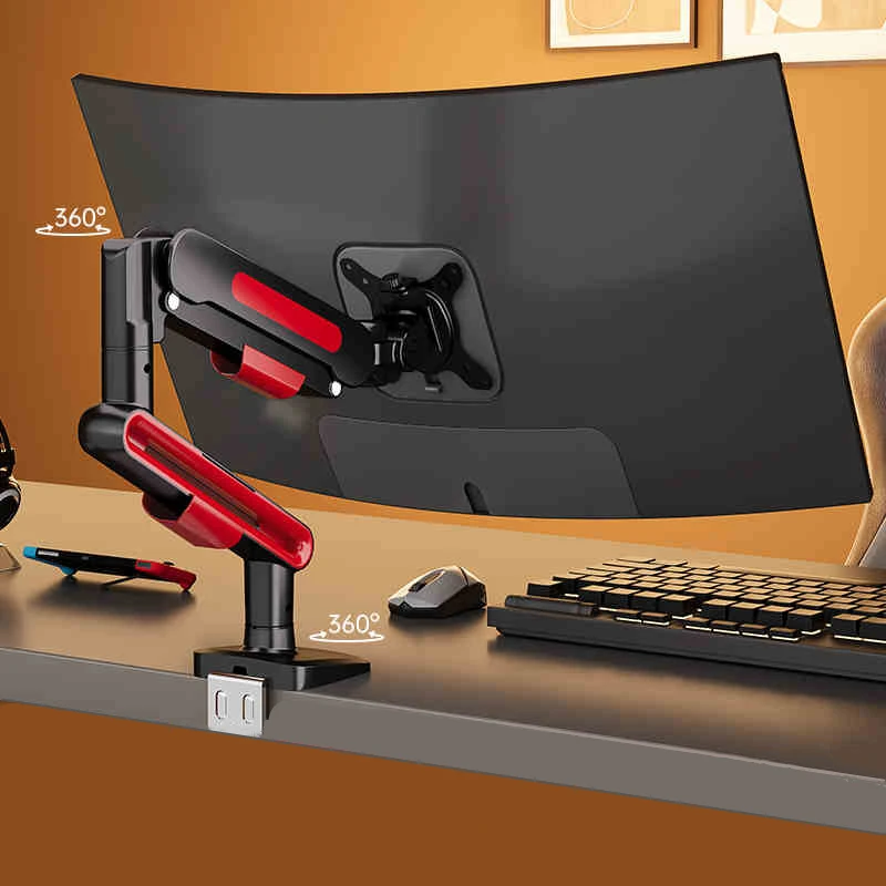 

Single Monitor Bracket Up To 32 Inches And 19.8 Lbs Computer Screen Desk Mount Stand Adjustable Rgb Gaming Table Mount for PC/TV