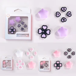 Rosa lila Liebe Silikon weichen D-Pad Kreuz knopf Abxy Key Aufkleber Haut Fall für Schalter oled Joy-Con Daumen Stick Griff Kappe Abdeckung