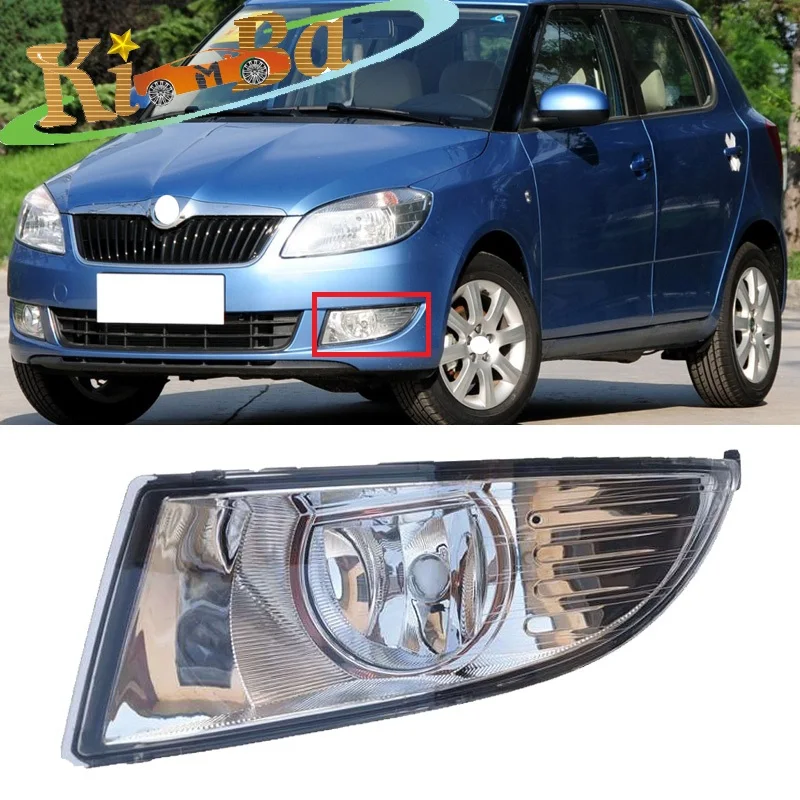 KIMBA For Skoda Fabia 2 Fabia2 MK2 Facelift 2011 2012 2013 2014 2015 Front Bumper Fog Light Fog Lamp Without Bulb White  Black