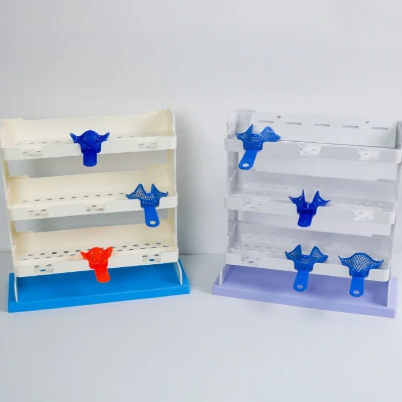 One Set  Dental Impression Tray Holder Plaster Stand Plastic Soft Silicone Tooth Tray Oral Bite Placement Case Dentistry Tools