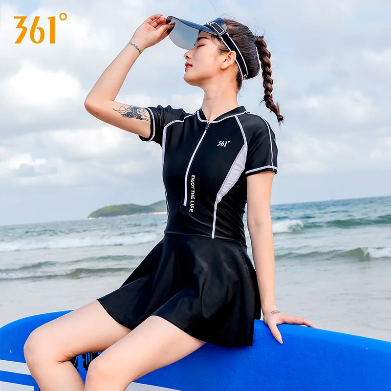 361 Women Swimwear Triangle One-Piece Swimsuit Wire Free Super Push Up Black Backless Swimsuit with Cup Pad Pool Bathing Suit