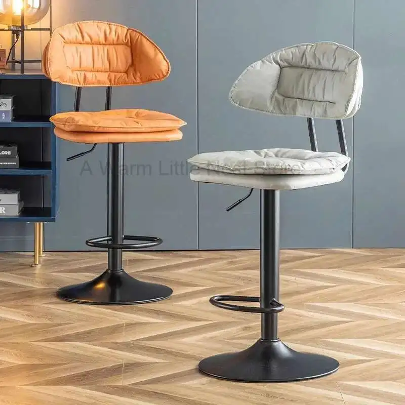 

Luxury Modern Bar Chairs Bedrooms Counter Swivel Adjustable Height Bar Stools Soft Barber Restaurante Muebles Home Decoration