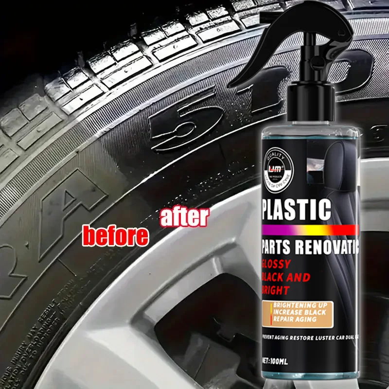 Car Plastic Renovation Spray, Anti-Aging Brightening Restorer For Dashboard Door Trim Tire Rubber Parts Refurbish Polish view 3