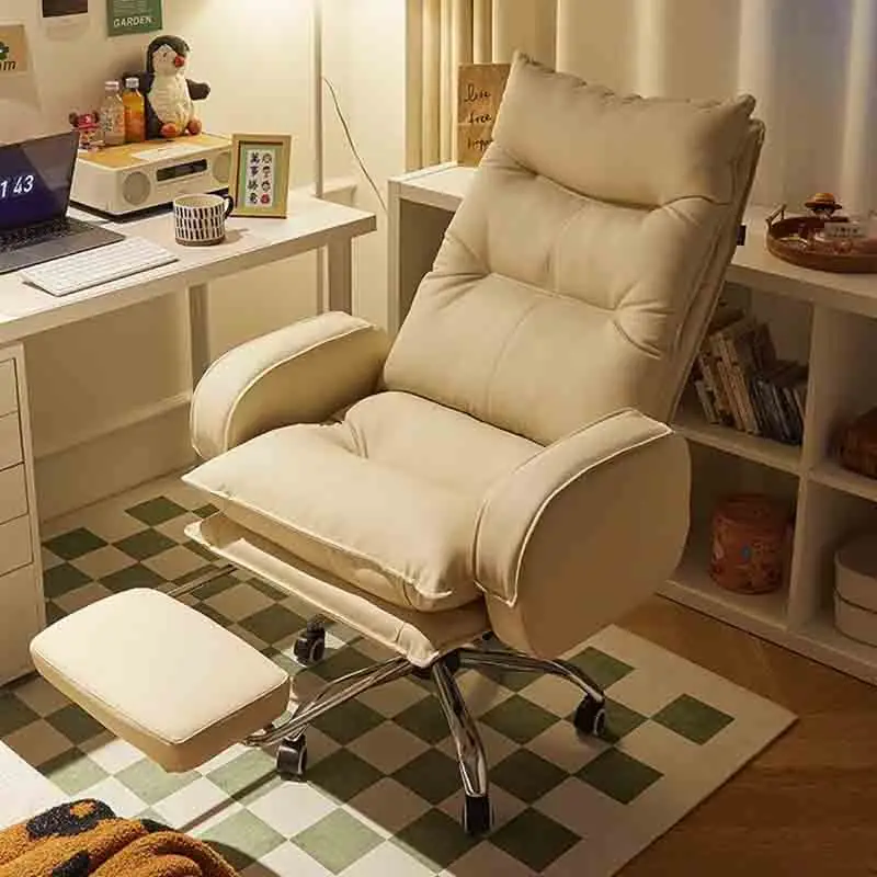 

White Study Office Chairs Recliner Vanity Waiting Conference Office Chairs Beauty Makeup Cadeira Para Computador Room Furnitures