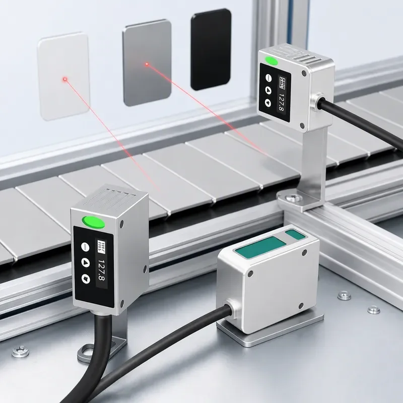RS485 Laser Displacement Sensor 0.1mm Accuracy Non-Contact Distance Measurement 40-1000mm Range Industrial Automation