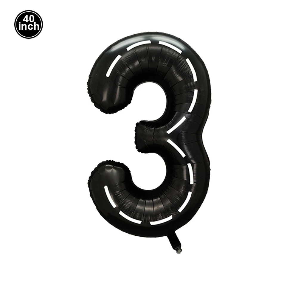Racing Birthday Balloon Decoration Traffic Light Flag Tire Foil Balloon 40inch 3 Number Balloon for Kids Race Car Party Supplies view 4