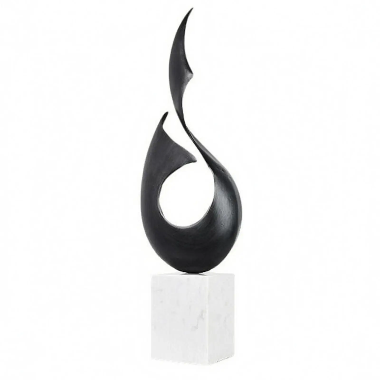 Modern Abstract Sculpture Zinc Alloy Marble Base Sculpture Smooth Finish