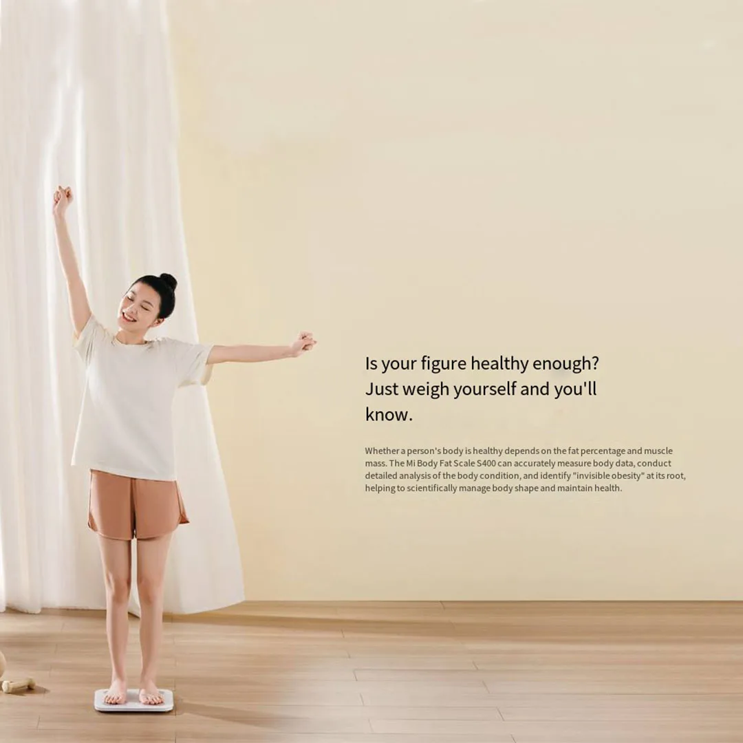Xiaomi Weegschaal Bluetooth 5.0 Mijia Lichaamsvet Schaal S400 Smart Home Lichaamssamenstelling 150KG Test Hartslag Verborgen LED Display