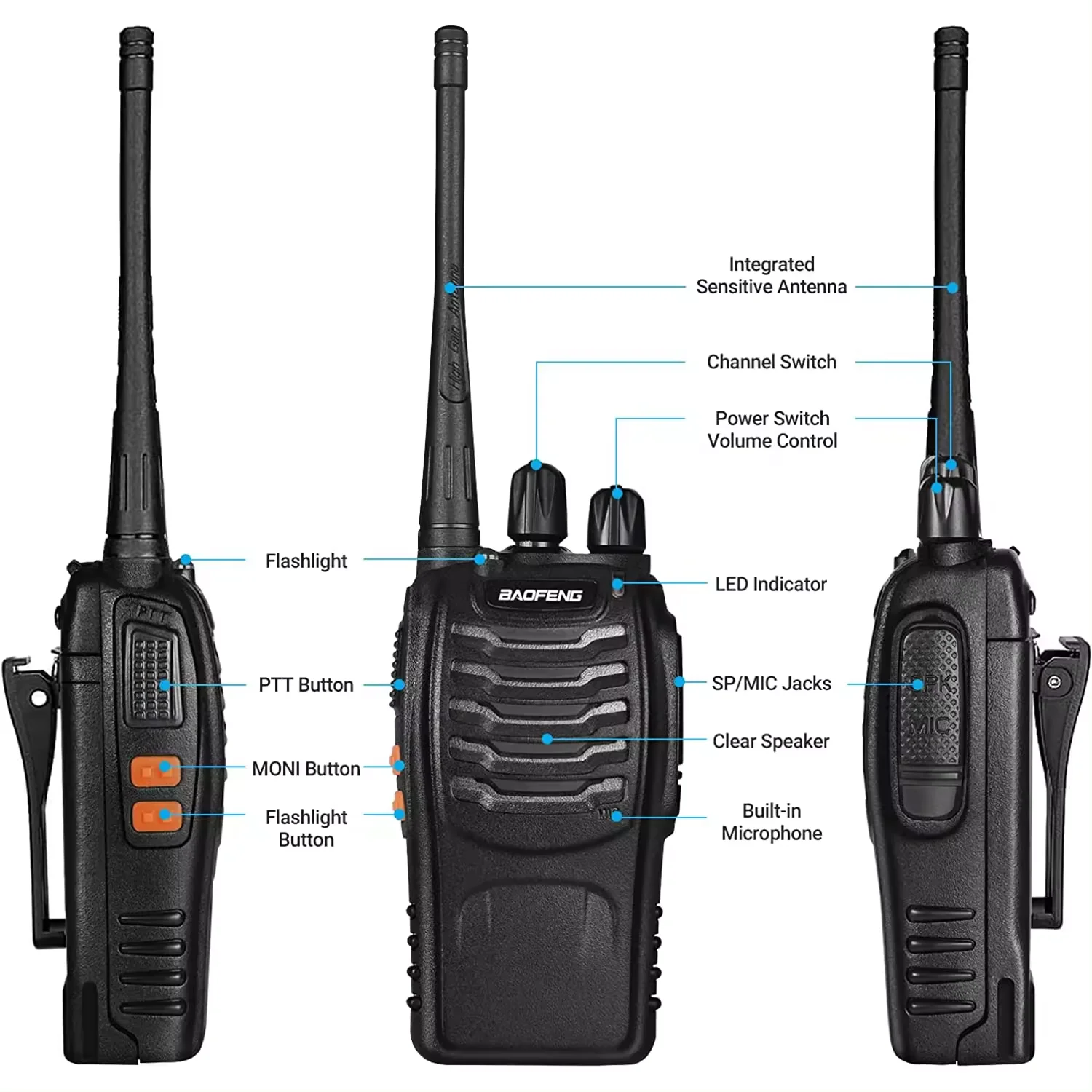 1pacs best sellers USB Rechargeable FRS PMR446 BaoFeng Bf-888s Wireless Two Way Cb Radio 400-470MHz UHF FM Walkie Talkie