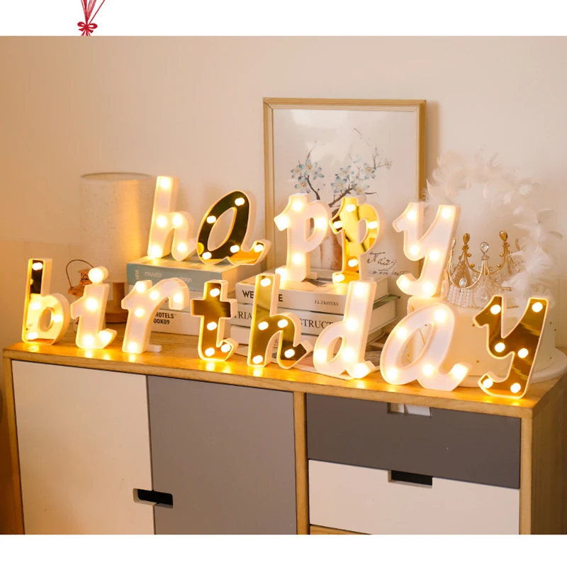 

LED Letter Lights Light Up Letters Sign Night Light Alphabet Letter Wedding Birthday Party Lamp Home Bar Decor Lowercase Letters