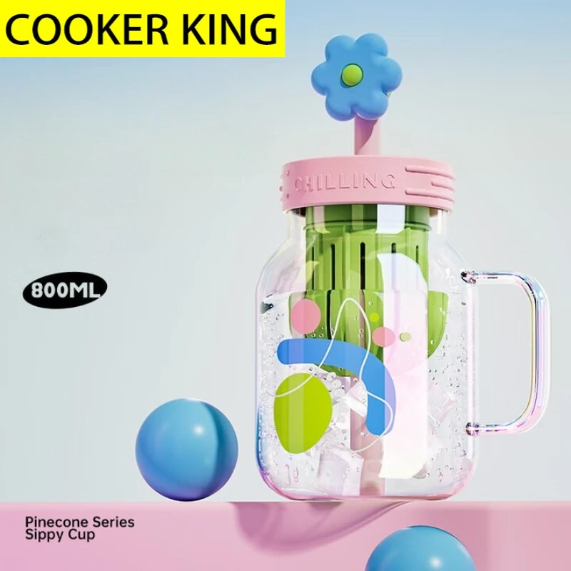 طباخ الملك 1 قطعة كوب ماء زجاجي مع مصفاة الفاكهة واسعة الفم غرفت كوب الماء الساخن البارد Carafe مع غطاء لشاي القهوة والشمس