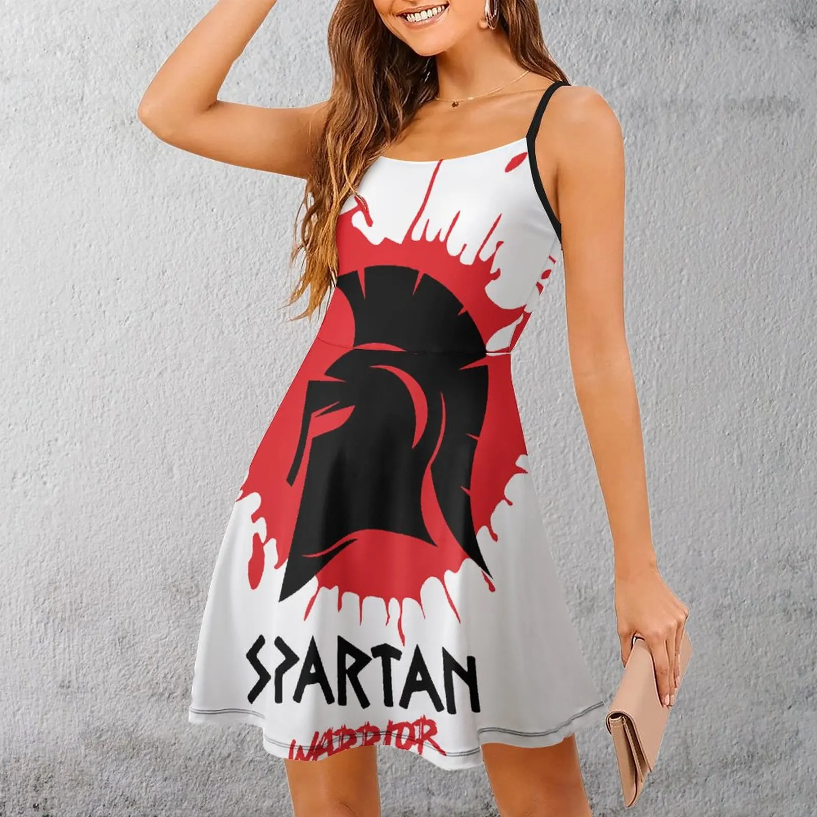 Sexy Spartan Sparta Warrior Helmet 20 Women's Sling Dress Humor  Vacations  Woman's Dress Strappy Dress Top Quality