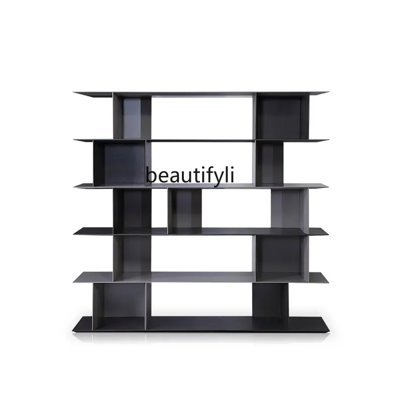 Italian Minimalist Modern Nordic Bookcase Simple and Light Luxury Floor Shelf Living Room Study Furniture