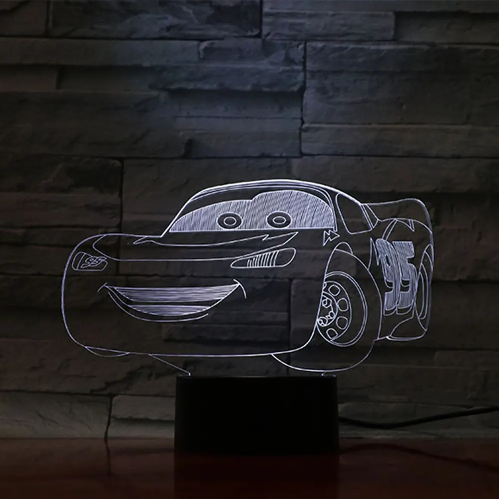 Anime Cartoon 3D LED Night Light for Children Cars Lighting 3D Lamp Bedroom Decoration Nights Lamp Xmas Gifts Lighting