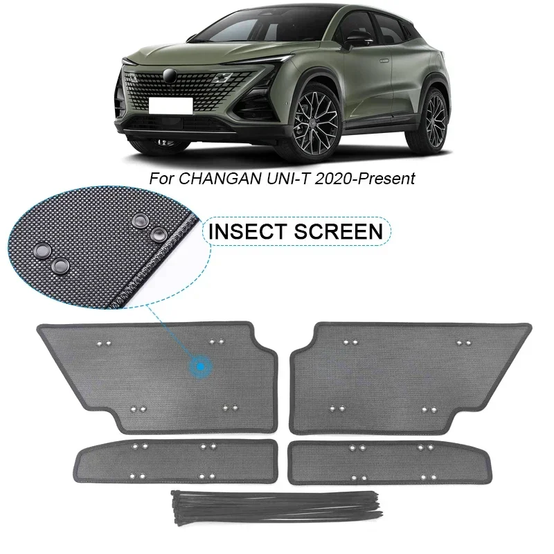 4PCS Car Insect-proof Air Inlet Protection Cover For CHANGAN UNI-T 2020-2025 Airin Insert Net Vent Racing Grill Filter Accessory