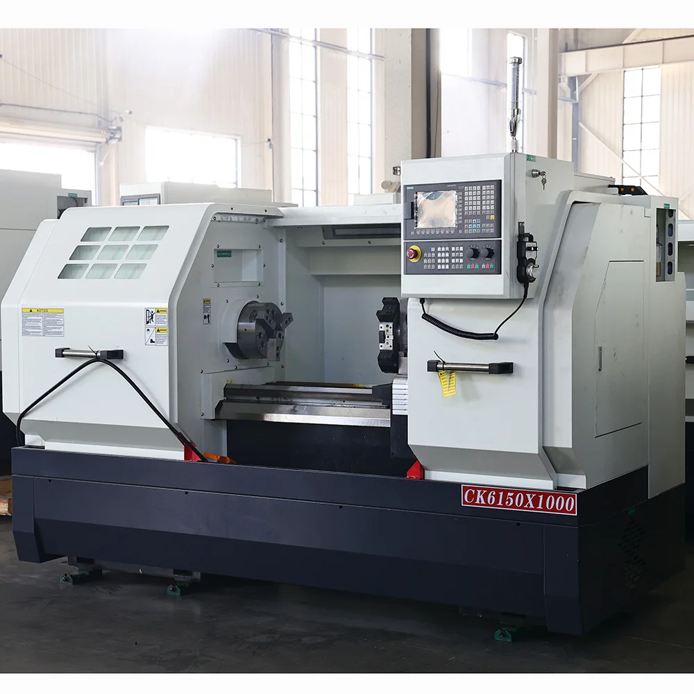 High Efficiency Flat Bed CNC Lathe with Hydraulic Chuck and Automatic Lubrication System